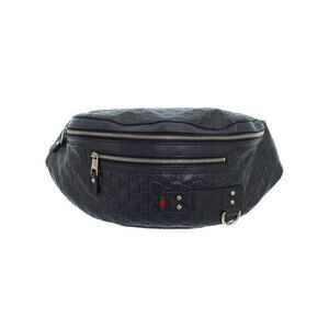 GUCCI Guccissima Belt Crossbody Bum Bag Body Black